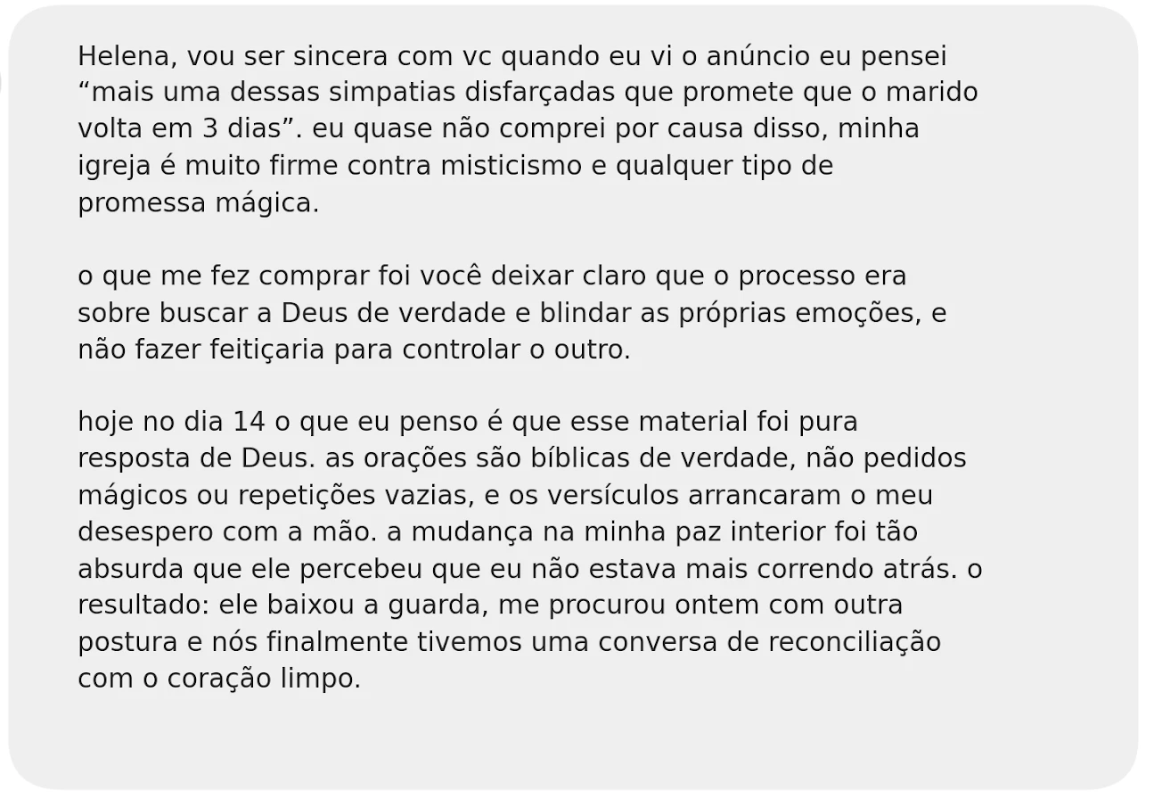 Relato real sobre conteúdo bíblico sem misticismo