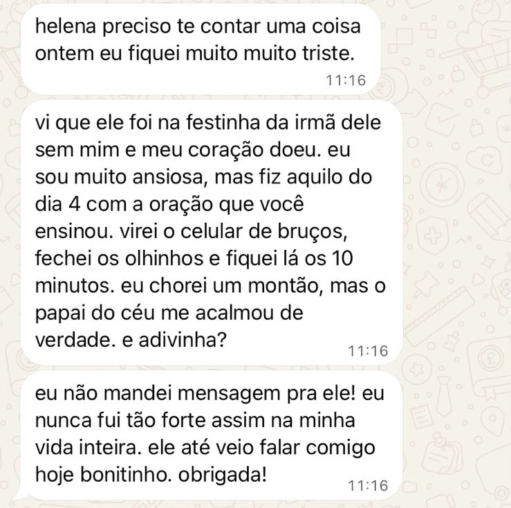 Relato real de cliente sobre atravessar o impulso sem mandar mensagem
